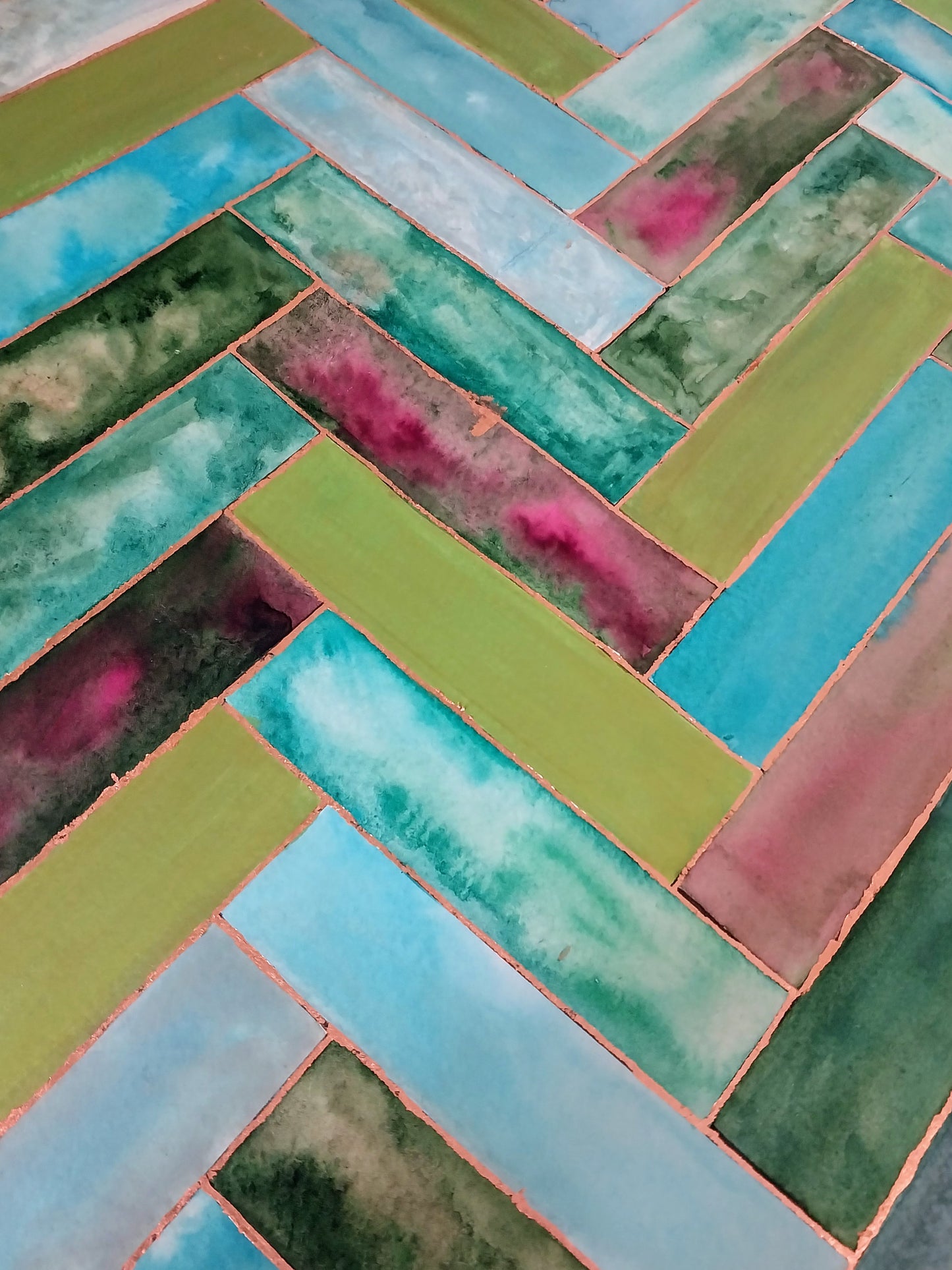 Green Herringbone Ketubah