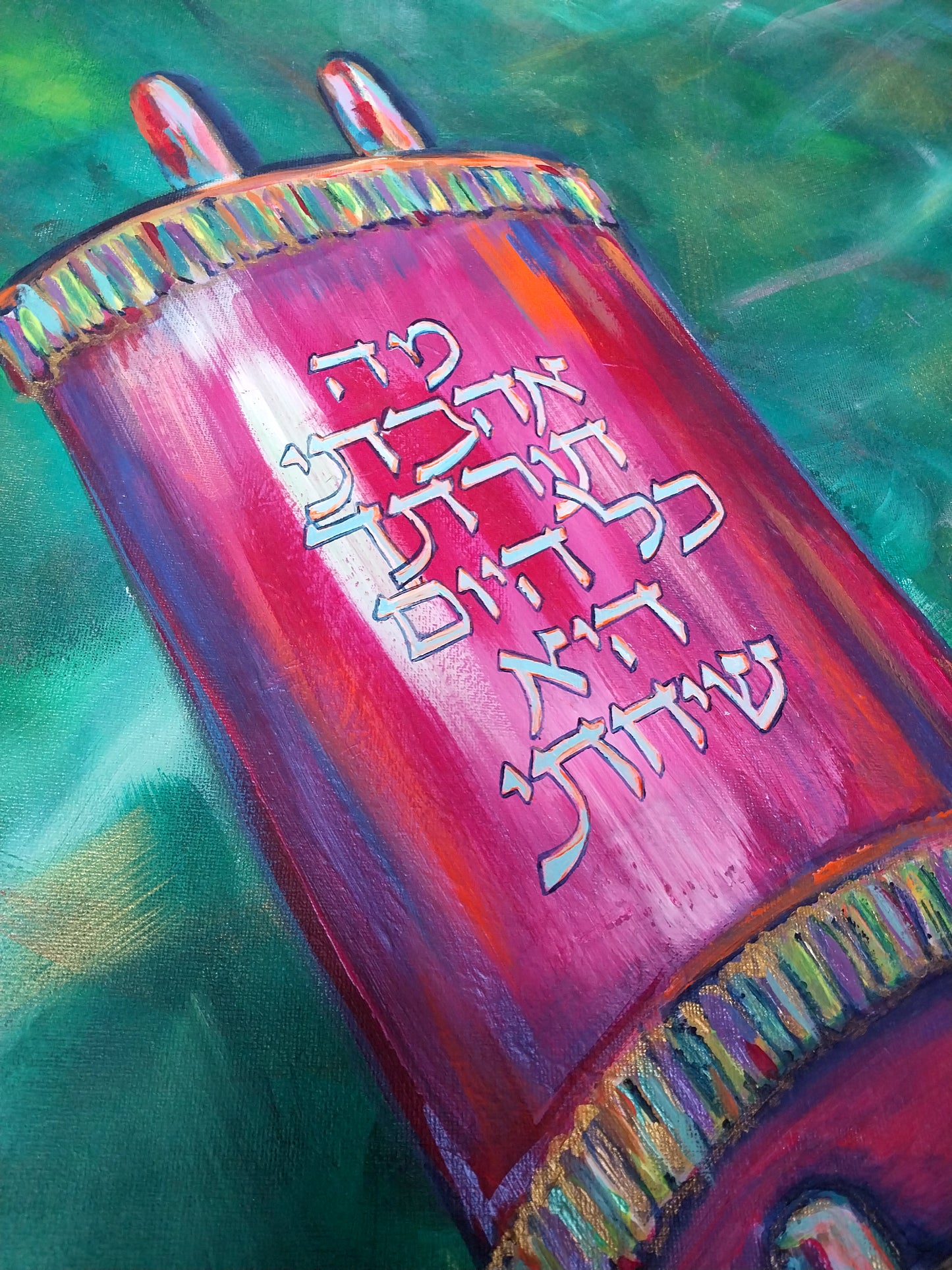 "How I Love Your Torah" Original Canvas